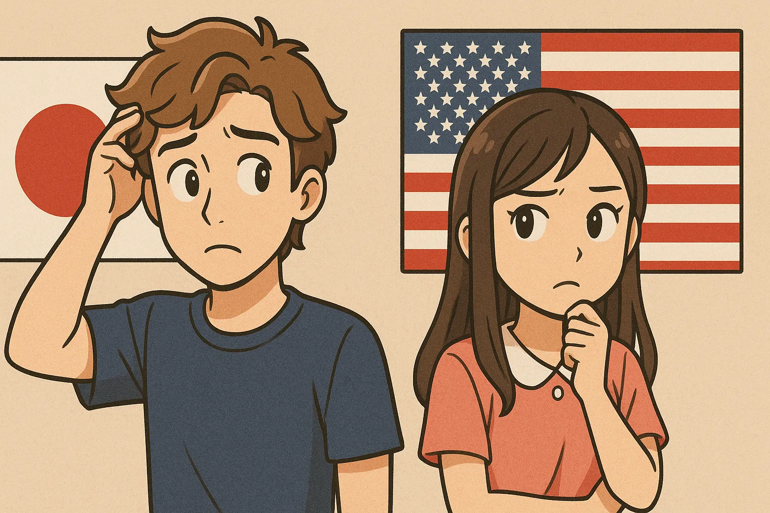 日本と海外の文化差のイメージ