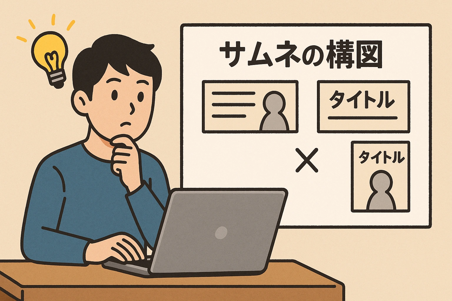 サムネとタイトルの役割分担（16:9）